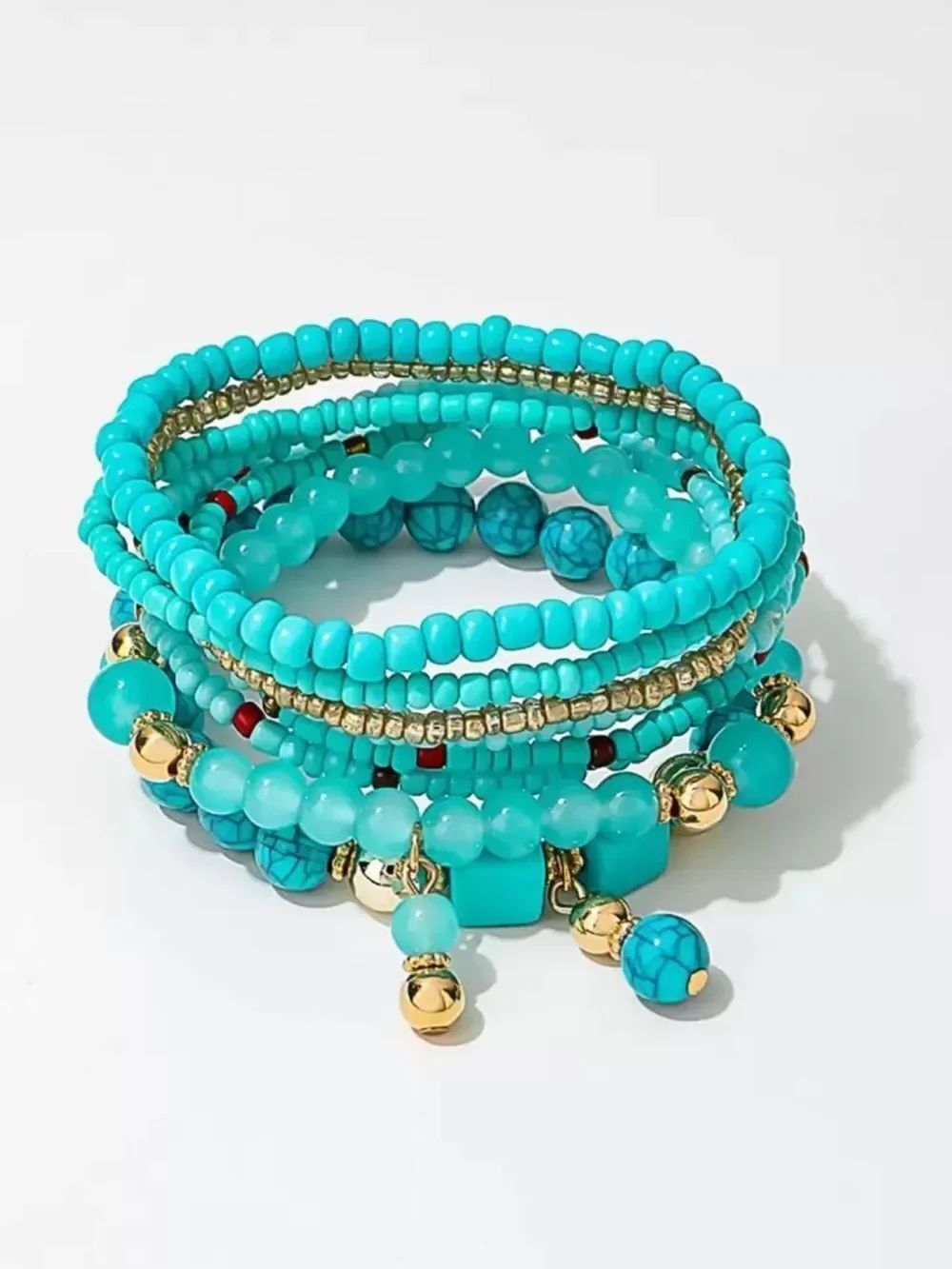 Turquoise Beaded Bracelet Set S1427